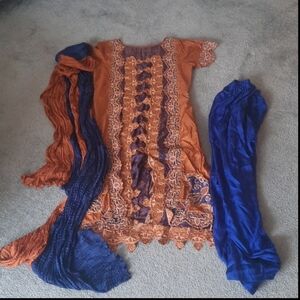 Salwar Kameez silk heavy beading size large